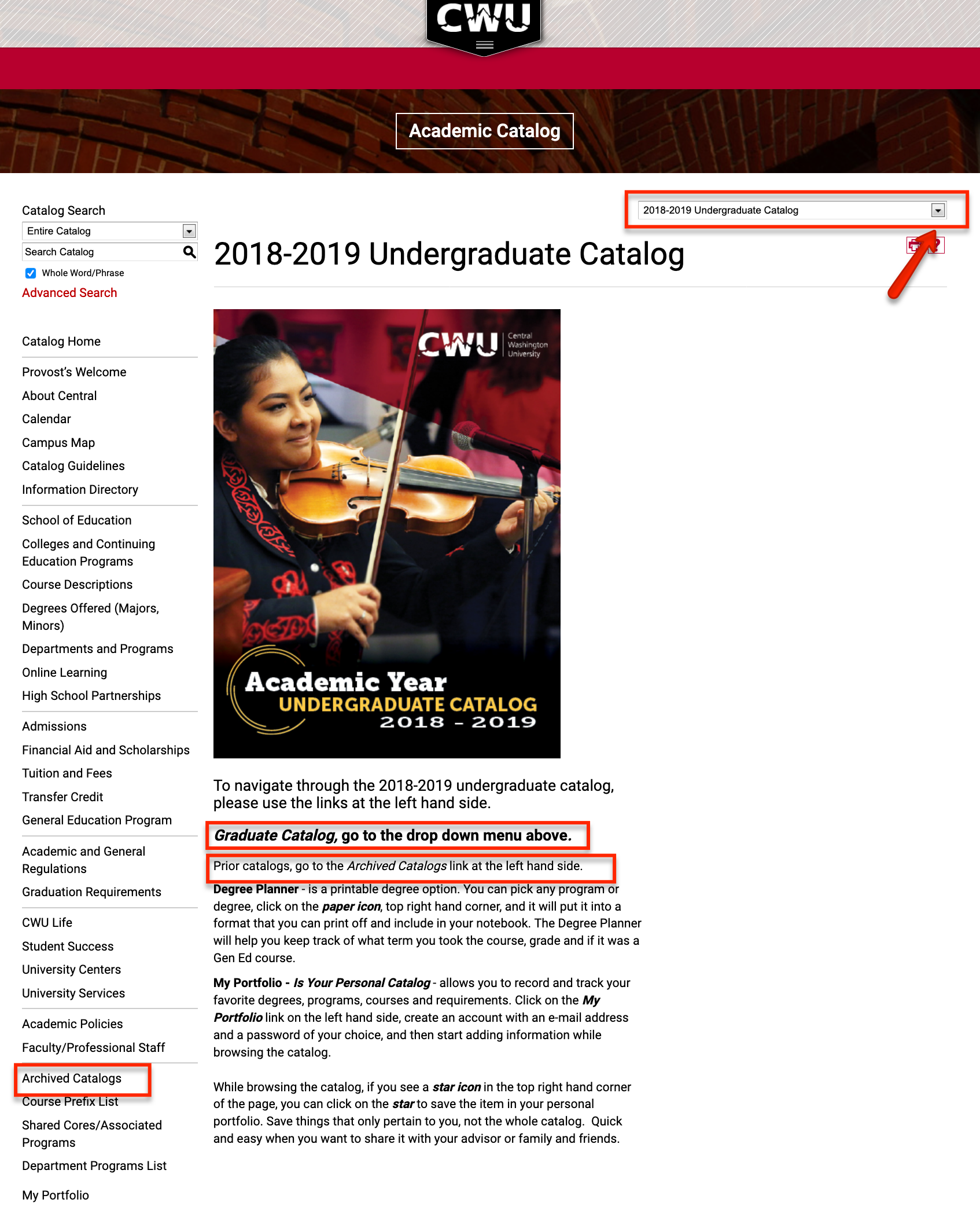 CWU Online Catalog Central Washington University Modern Campus Catalog™